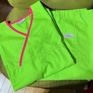 Urbane Lime Green Scrub Set